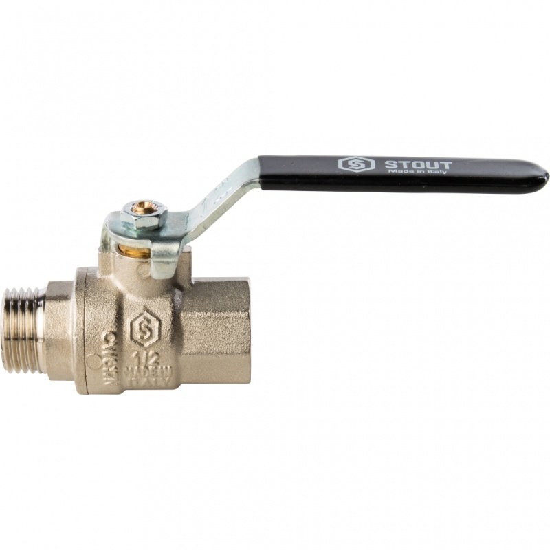 Кран шаровый STOUT ВН 1/2" полнопроходной, рычаг