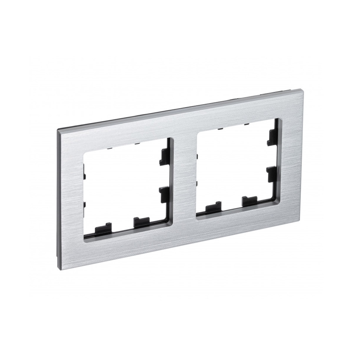 Рамка "atlasdesign nature" 2-х местн. универс., металл, серебро (1/8/16) "schneider"