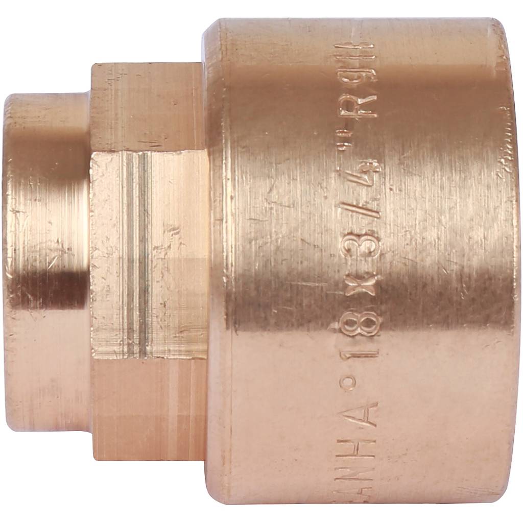 Муфта 18х3/4" переходная (ВР) под пайку с внутренней резьбой SANHA бронзовая 142701834