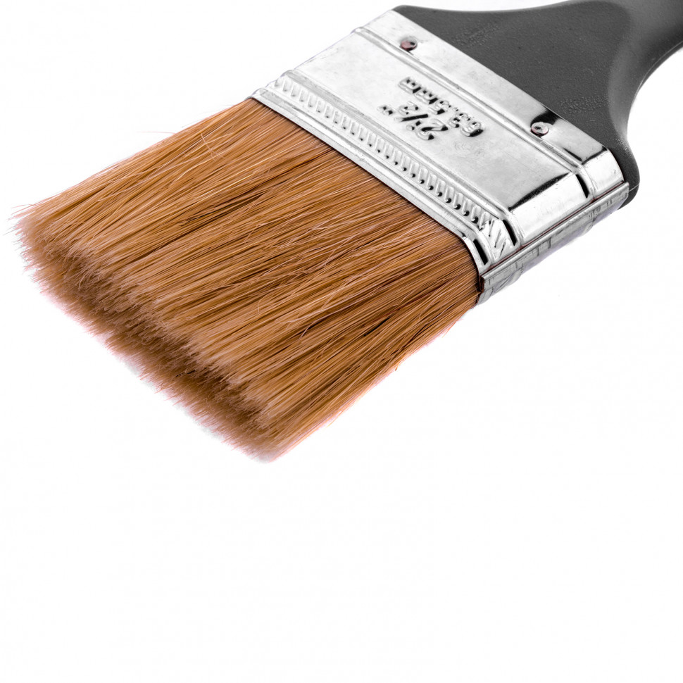 Кисть плоская "Евро" 2.5", натуральная щетина, пластмассовая ручка MTX (83064)