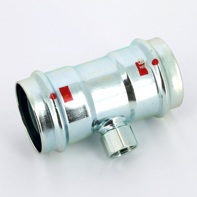 Тройник пресс-В 54x1/2"x54 оцинкованная сталь Prestabo VIEGA