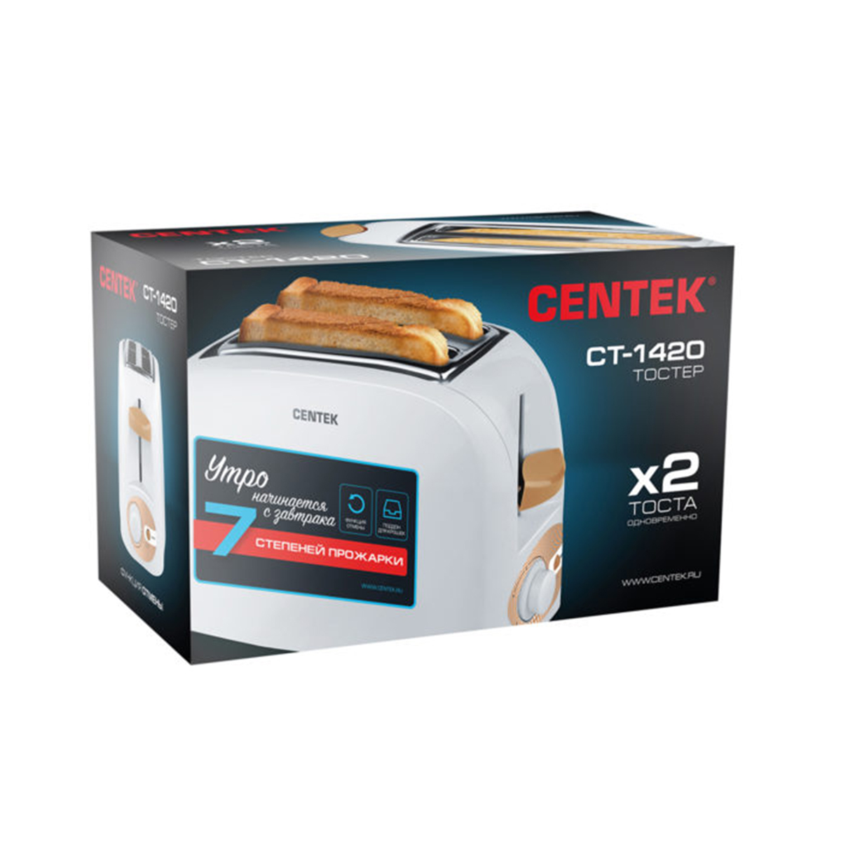 Тостер ct-1420  750 вт (1/6) "centek"