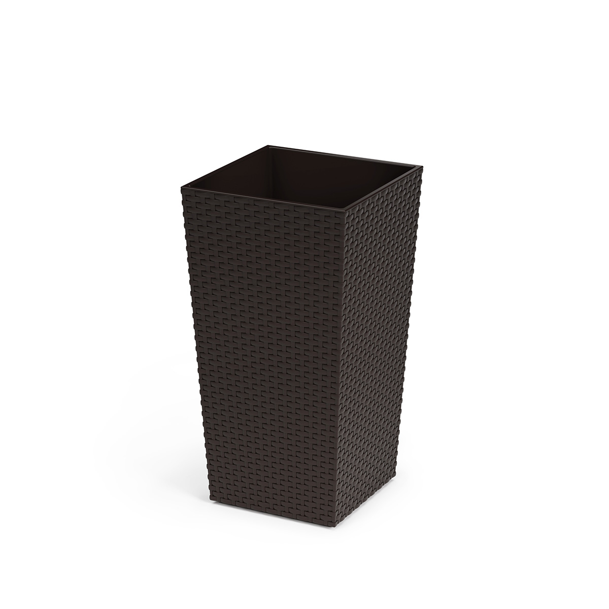 Кашпо для цветов напольное "ротанг" со вставкой 270*270*520 мм (мокко) (1/5) "альтернатива" м8849