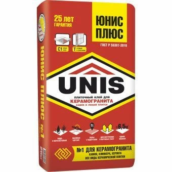 Плиточный клей ЮНИС ПЛЮС (25 кг)