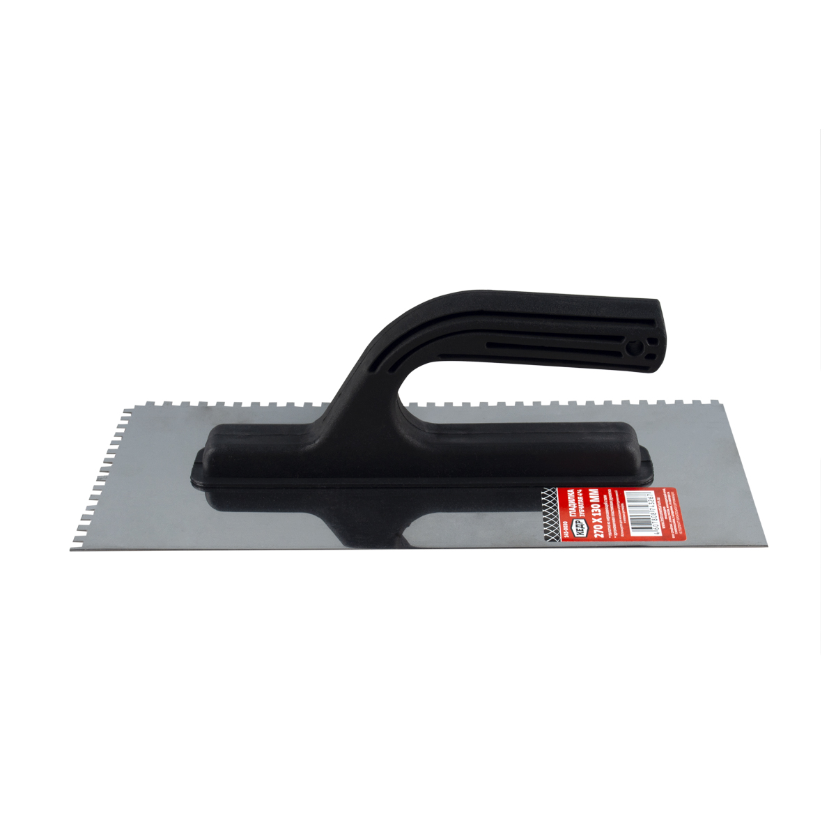 Гладилка зубчатая нержав. 270 х 130 мм пластм. ручка зуб 4 х 4 мм (1/24) "кедр" 145-0030