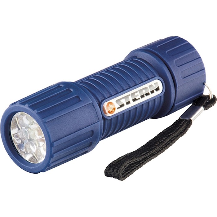 Фонарь светодиодный, серый корпус с мягким покрытие, 9 Led, 3 х ААА Stern (90512)