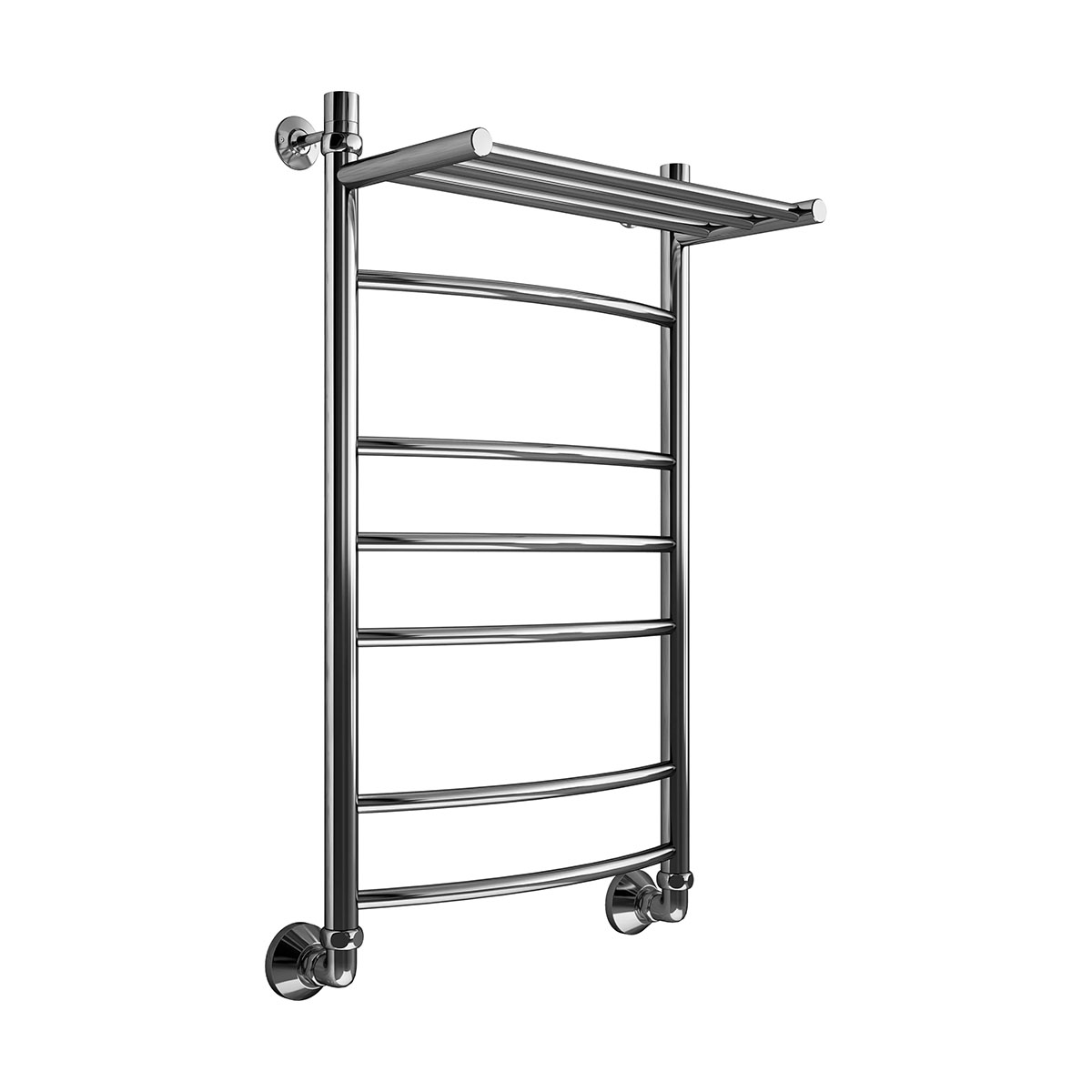 Полотенцесушитель водяной вид 5 "эко" 500*600 гайка/гайка, с полкой (хром) (1) "маргроид"