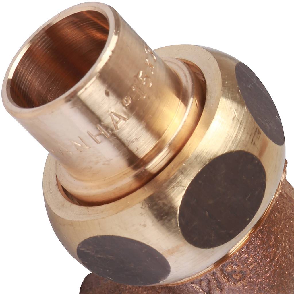 Сгон угловой 15 мм самоуплотняющийся SANHA под пайку бронзовый