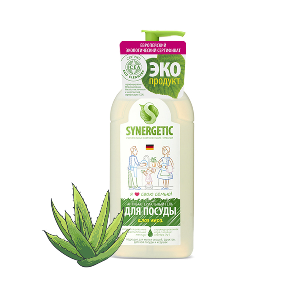 Средство для мытья посуды (алоэ)  0,5 л (1/14) "синергетик"