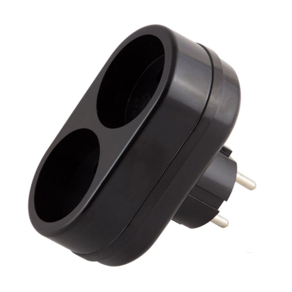 Разветвитель электрический "toker'' 2 гнезда (6 а, 2t) черный (1/80)