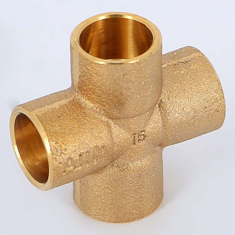 Крестовина равнопроходная VIEGA под пайку 15 мм бронзовая