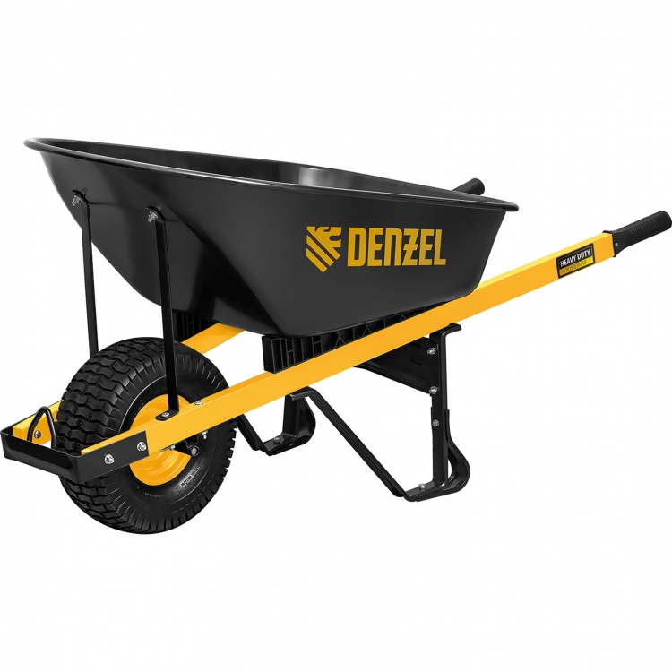 Тачка строительная, усиленная, объем 140 л, 230 кг, колесо 15х6.00-6 Denzel (68999)