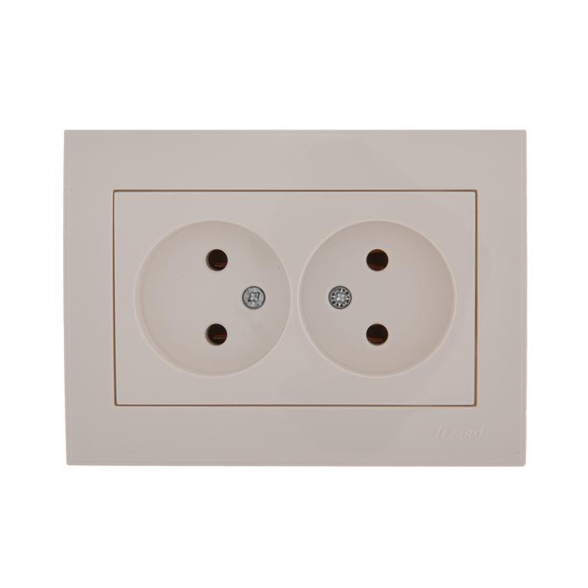 Розетка "rain" 2-х местн. (керамика) белый (1/10/120) "lezard" 703-0202-128