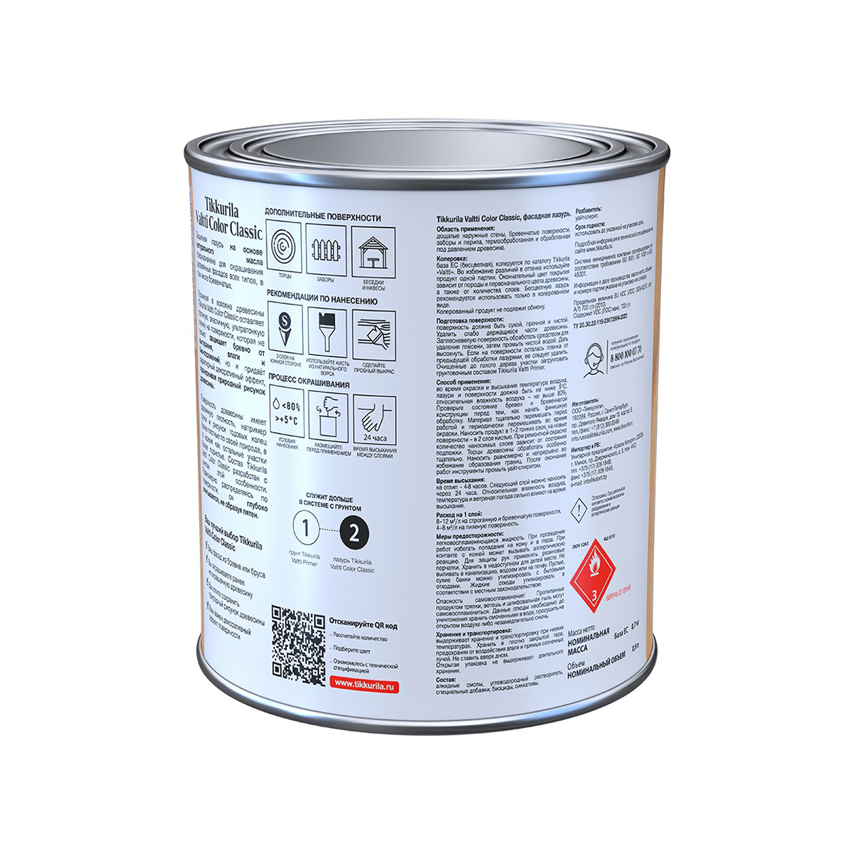 Лазурь фасадная "valtti color classic" ec 0,9 л (1/6) "тиккурила"