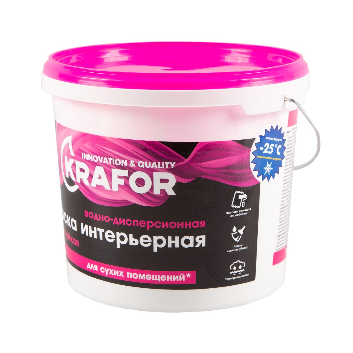 Краска в/д интер. суперстойкая  6,5 кг (1) "krafor"   (розов.)