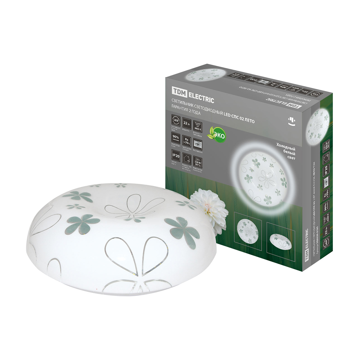 Светильник светодиод. спс 02  22 вт 4000 к d=35 см, лето (1/10) tdm sq0329-0165