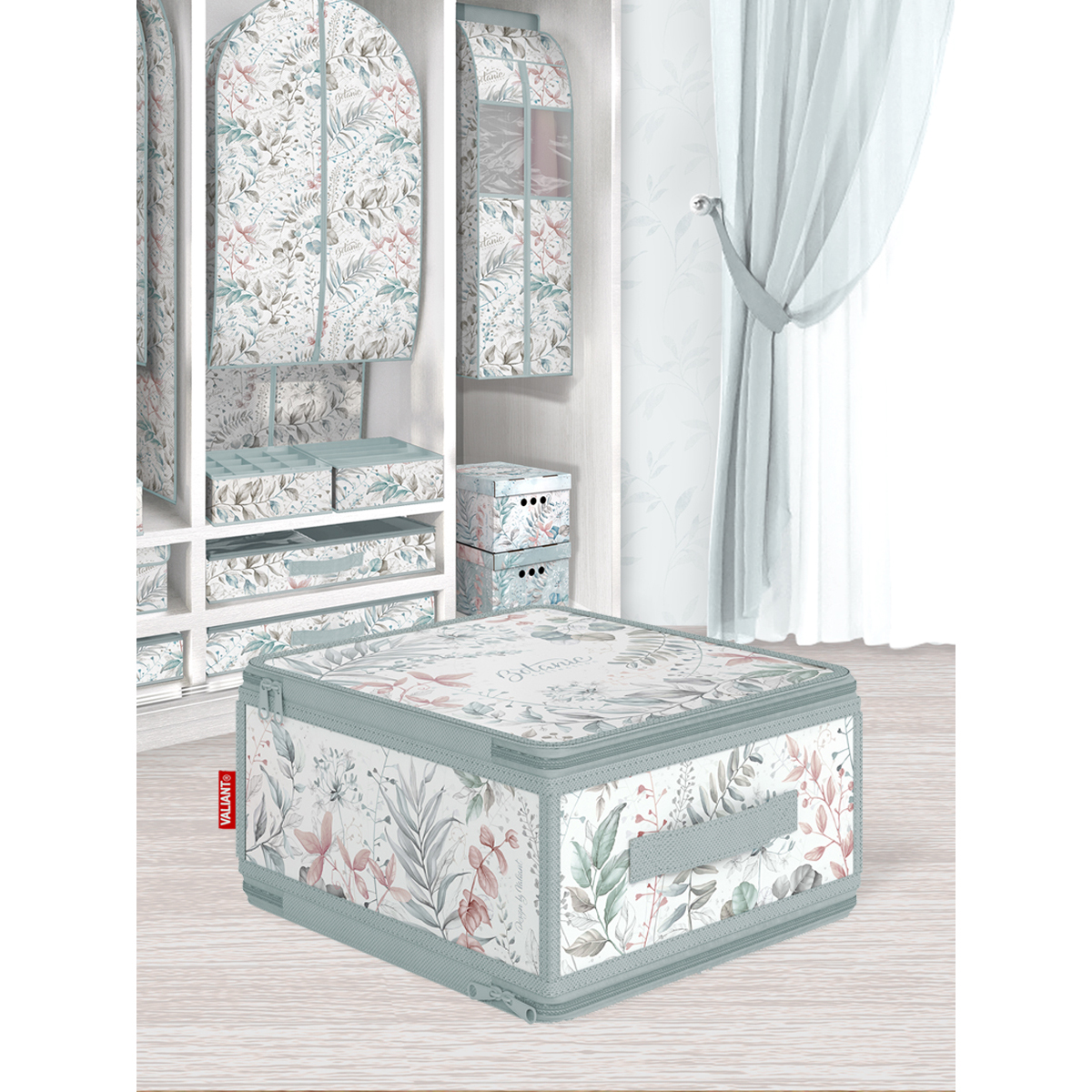 Кофр для хранения "botanic" 30*28*15 см с застёжкой-молнией (1/24) "valiant" bt-zip-m