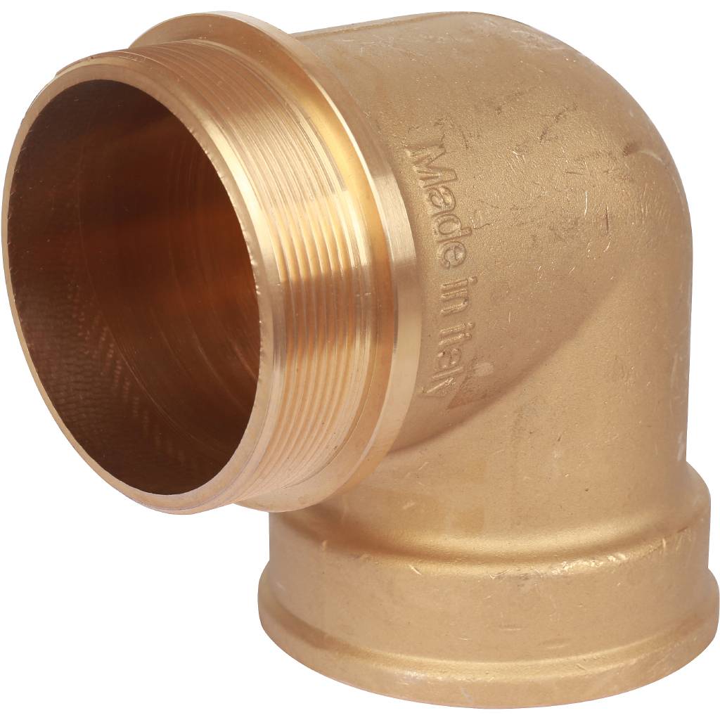 Угол резьбовой ВН с упором 3" латунь STOUT