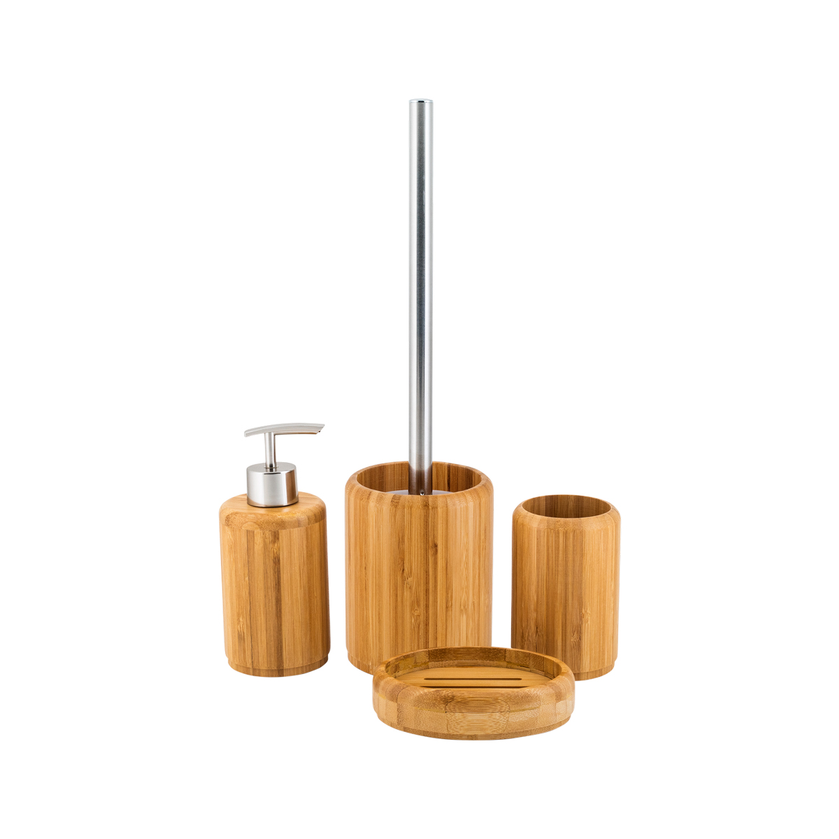 Туалетный набор "neox" ерш с подставкой, бамбук (1/12) "swensa" swt-6412-e