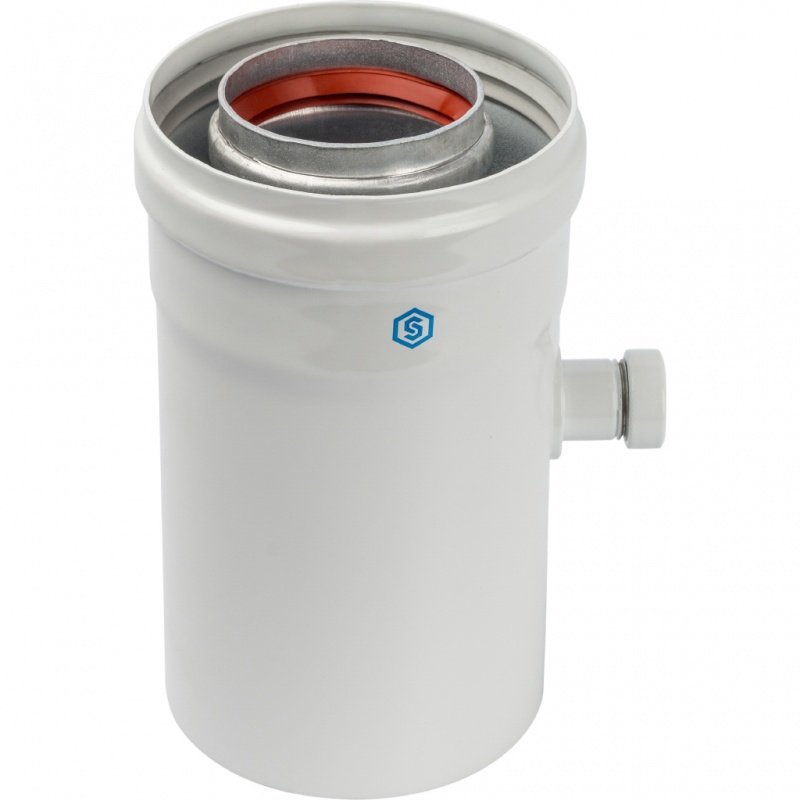 Труба дымохода 60 х 100 горизонтальная, с конденсатосборником STOUT