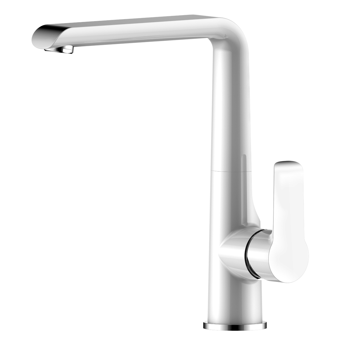 Смеситель для кухни  w35-23  высокий поворотн. излив (хром/белый)(1/12) "rossinka"