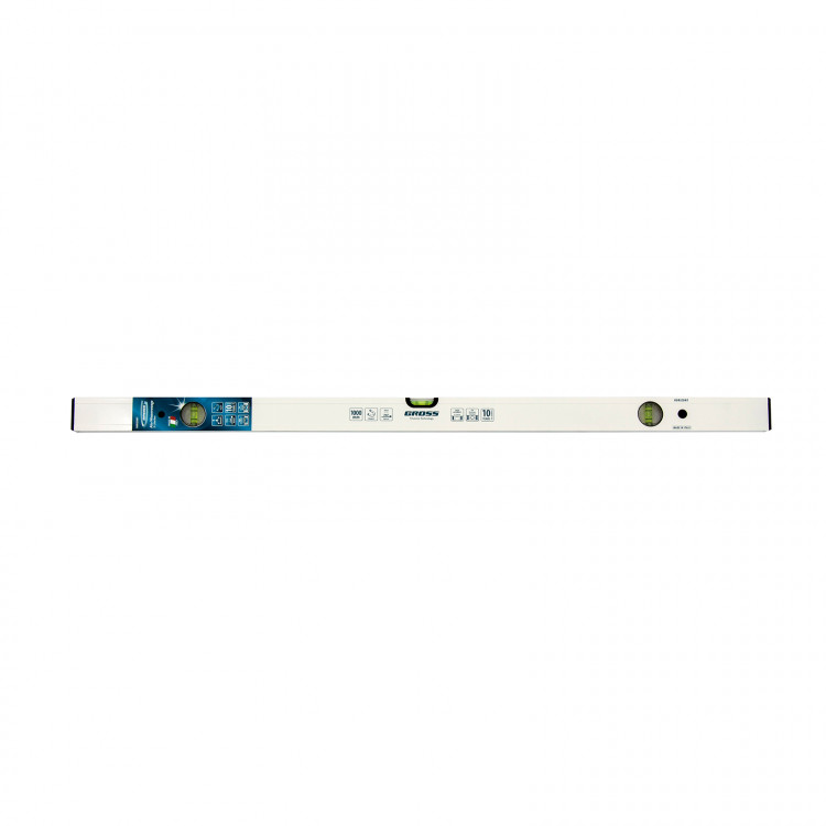 Уровень алюминиевый, 1000 мм, фрезерованный, 3 глазка, магнитный Gross (33673)