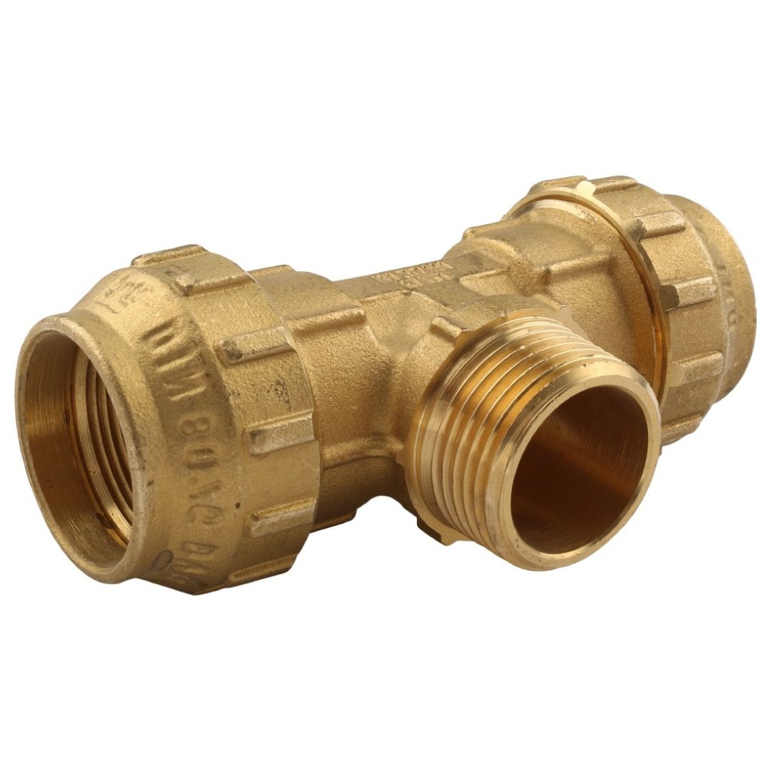 Тройник переходной НР 25 х 3/4" х 25 латунный для ПНД труб TIEMME