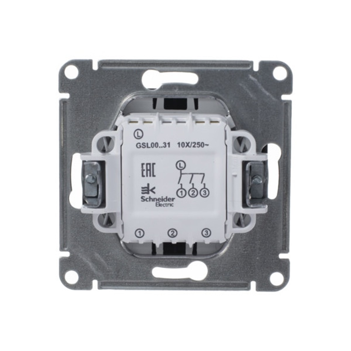 Выключатель "glossa" 3-х кл. (механизм) 10а, антрацит (1/20/160) "schneider"
