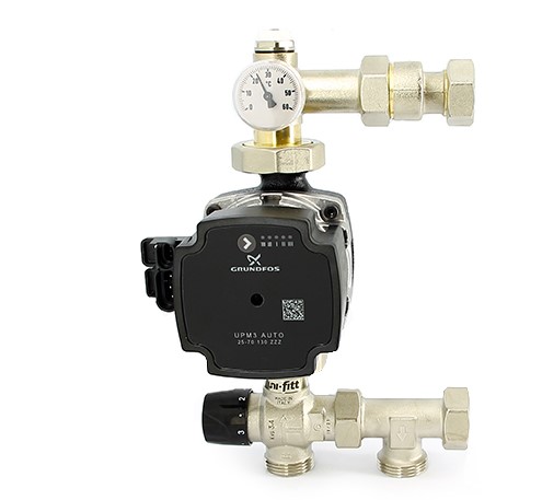 Смесительная группа UNI-FITT SOLOMIX X c эксцентриком ВР и насосом GRUNDFOS UPM 3