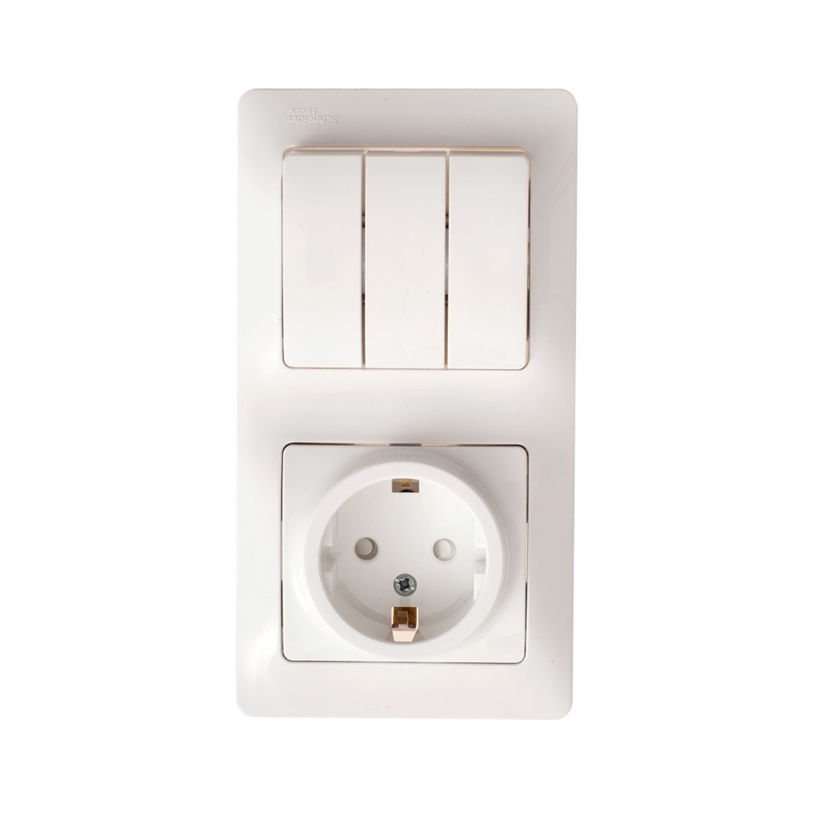 Блок комб. "glossa" з-х кл. выкл. + розетка, белый (1/9/54) "schneider"