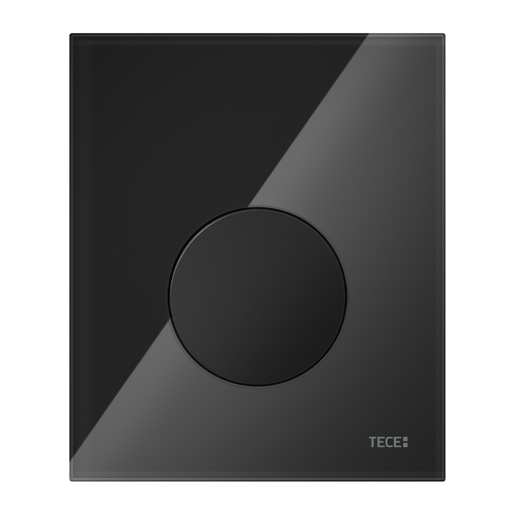 Стеклянная панель смыва TECEloop стекло черное, клавиша черная, для инсталляции, 124 x 104 x 11 мм