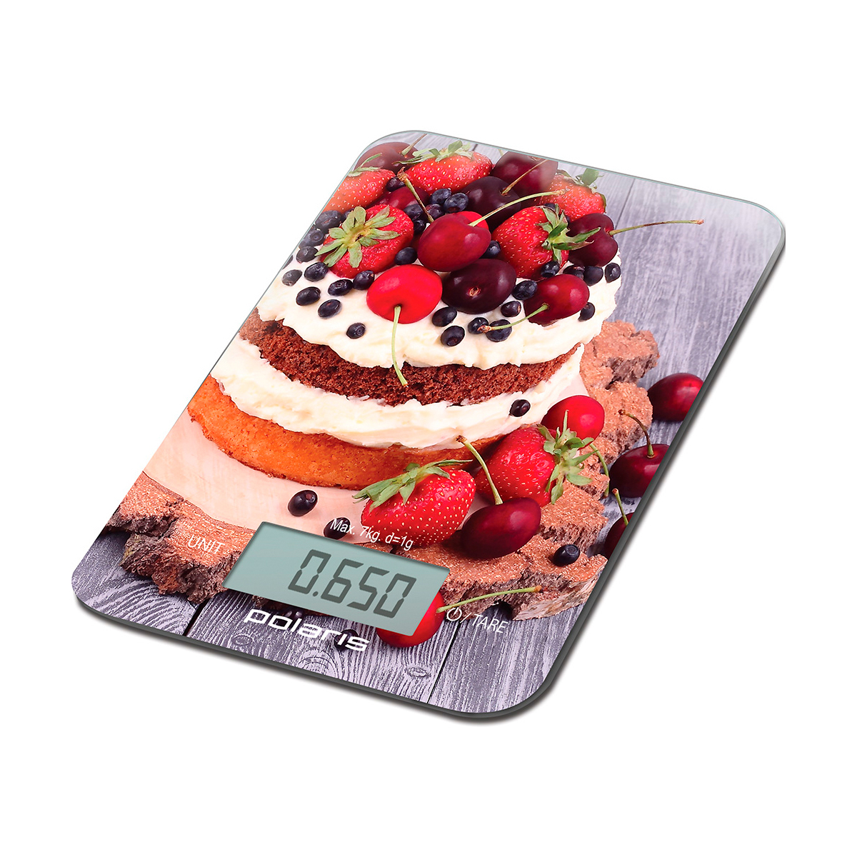 Весы кухонные электронные pks 0742dg, стекло (1/10) "polaris"