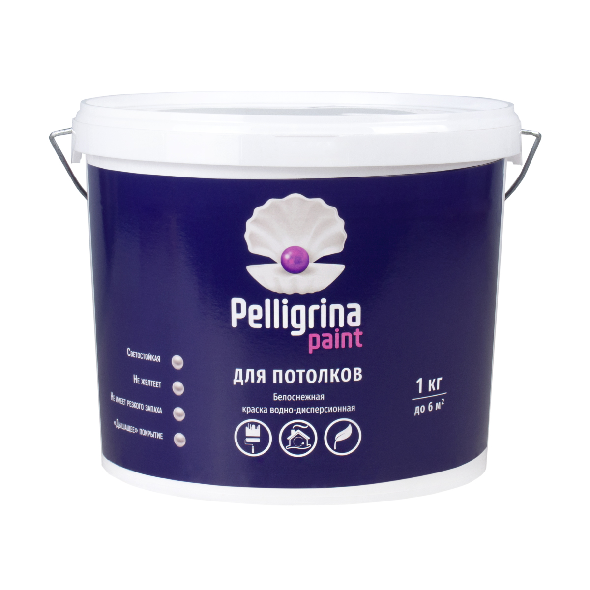 Краска акрил. для потолков белоснежная  7 кг (1) "pelligrina paint"