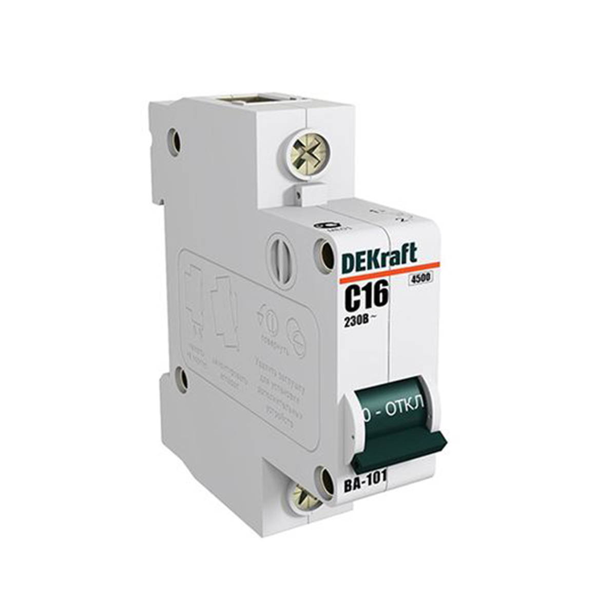 Выключатель автомат. ва-101 1р 10а 4,5ка тип с (1/12/144) "dekraft"
