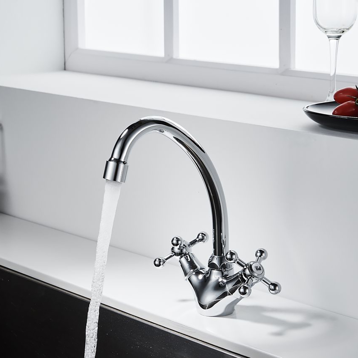 Смеситель для кухни  dr54028 двухвентильный, поворотн. излив (1/12) "decoroom"