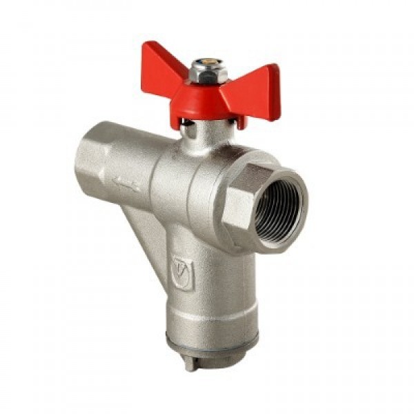 Кран шаровый COMBI со встроенным прямым фильтром 1/2'' ВВ бабочка VALTEC