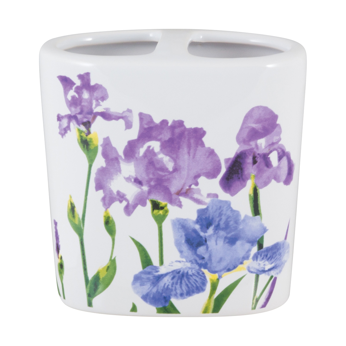 Стакан для ванной комнаты "ирисы" tbh-ir, с разделителями, керамика (1/4/24) "рыжий кот"