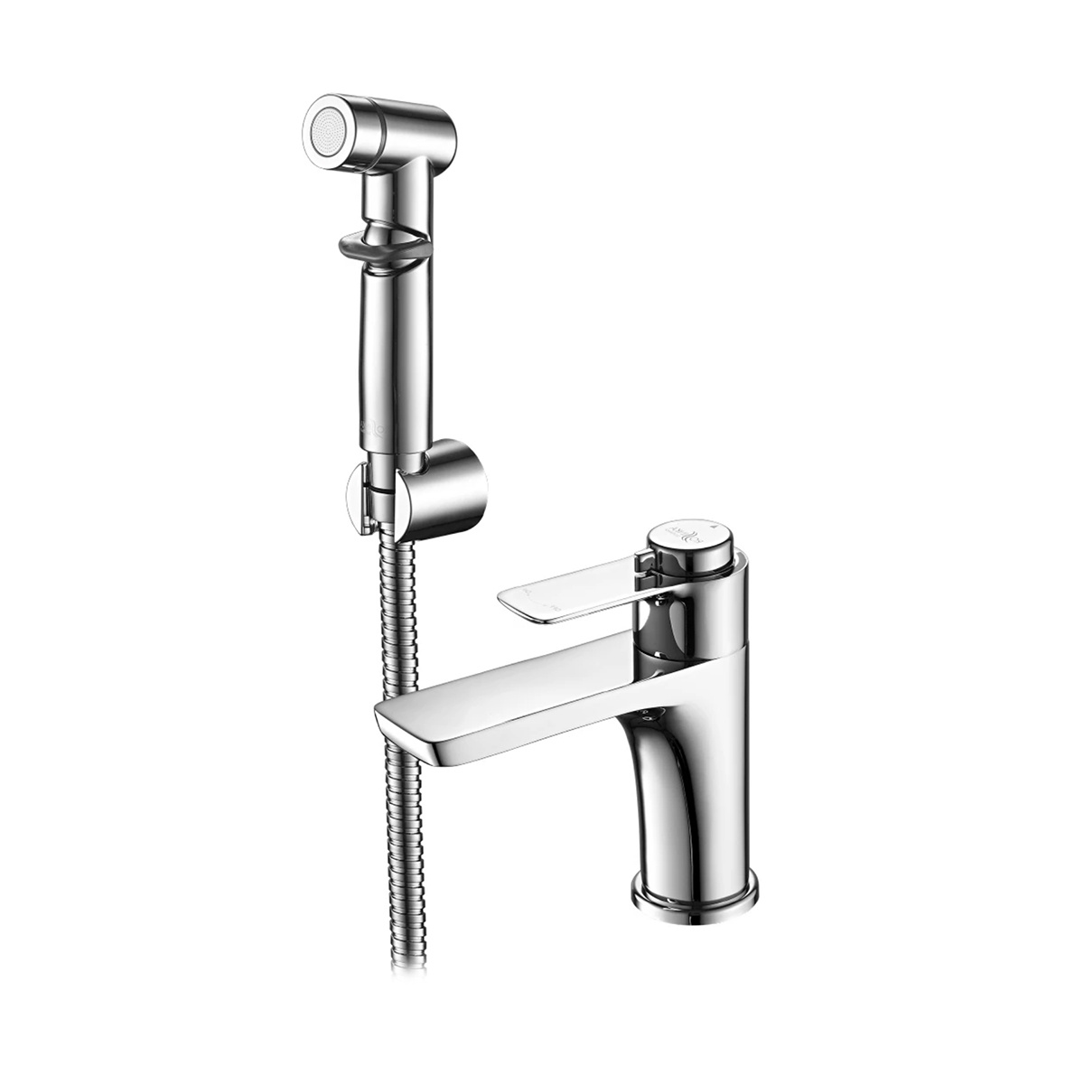 Смеситель для умывальника и биде  rs50-15 термостат. монолитный с гигиенич. душем (1/10) "rossinka"