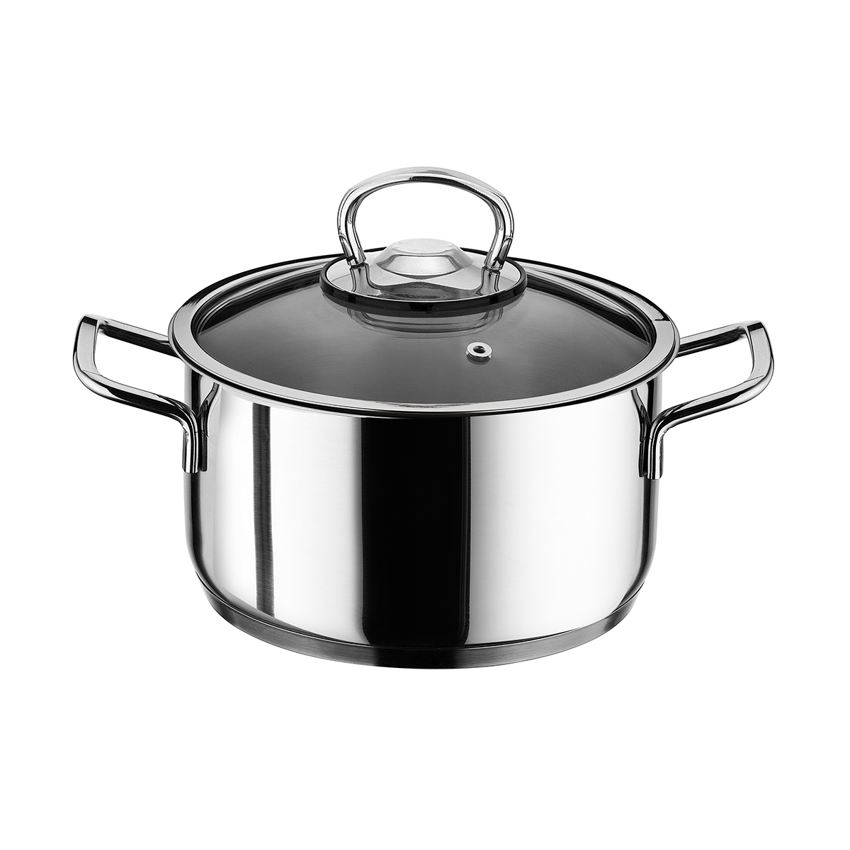 Кастрюля нержав. "марта" 2,3 л стекл. крышка, 18*10 см (1/8) "катюша" 100-18-0