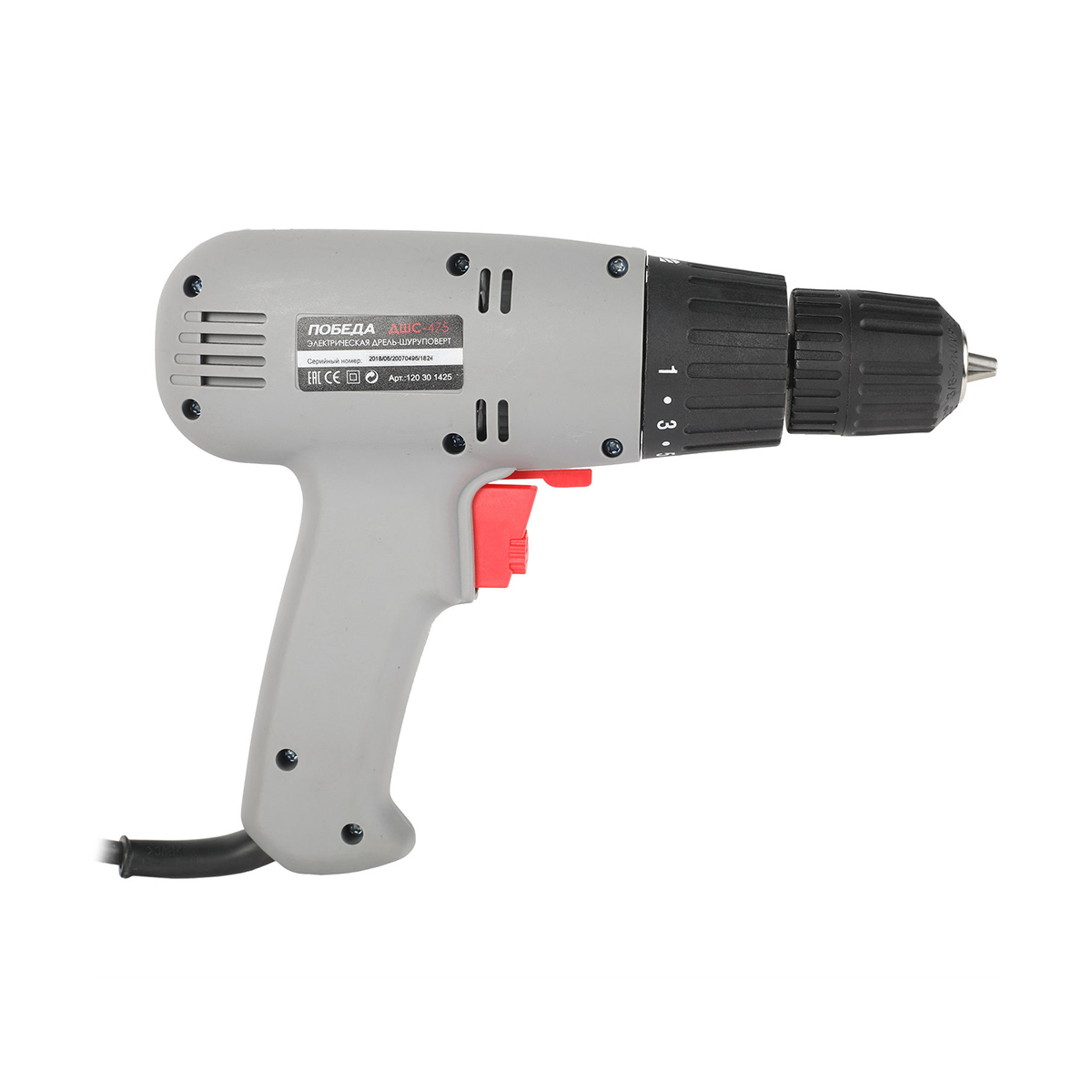 Дрель-шуруповерт дшс-475  475 вт (1/10) "победа" 120301425