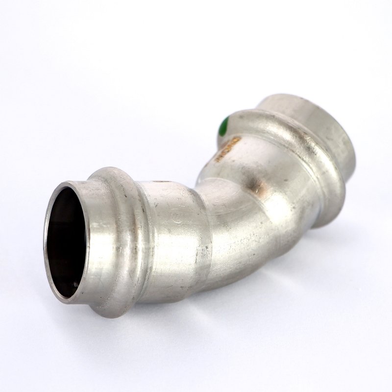 Угол 45° пресс 22 нержавеющая сталь Sanpress Inox VIEGA