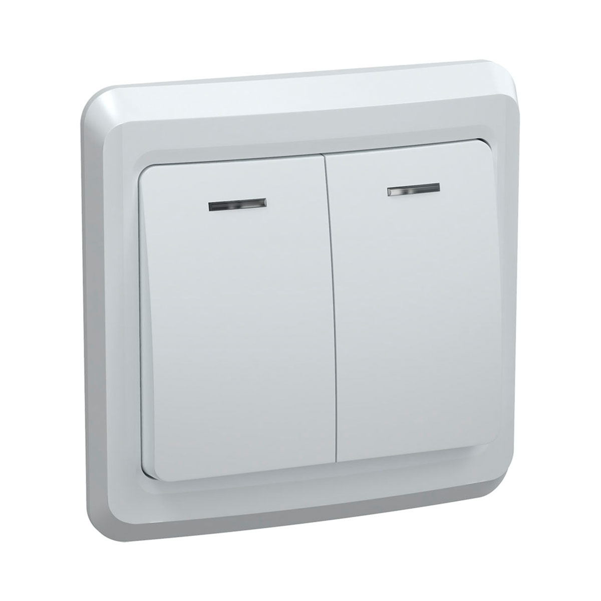 Выключатель "вега" 2-х кл. с индикатором вс10-2-1-вб, 10а, белый (1/50/200) "iek"