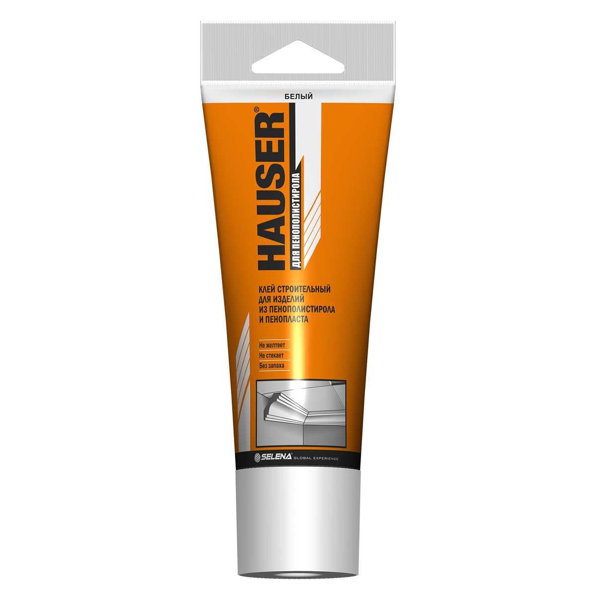 Клей строительный для пенополистирола 180 г белый (12) "hauser"