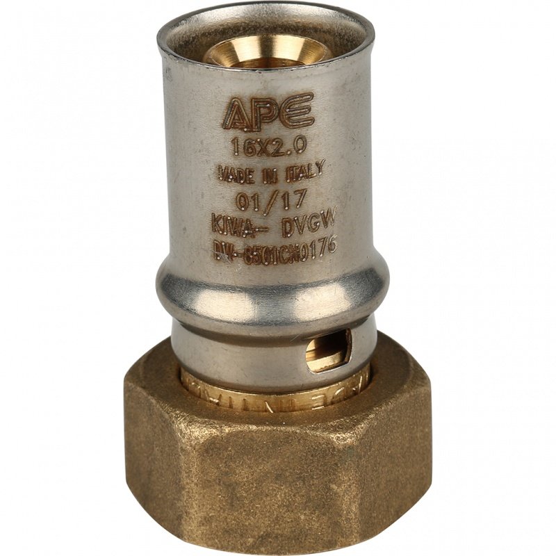 Муфта с накидной гайкой 16 х 1/2" (ВР) под пресс STOUT для МП труб