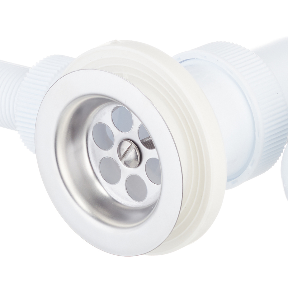 Слив-перелив 1 1/2 х 40 мм с регулируемым сифоном и с гофротрубой 40 x 40/50 мм WIRQUIN