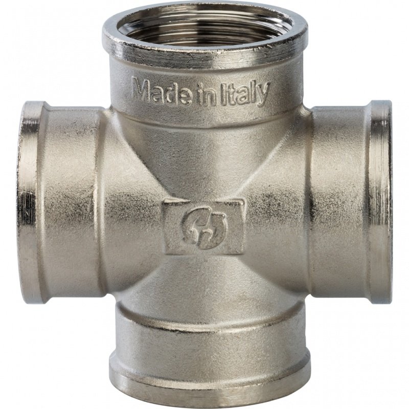 Крестовина резьбовая ВР 1"1/4 никель STOUT