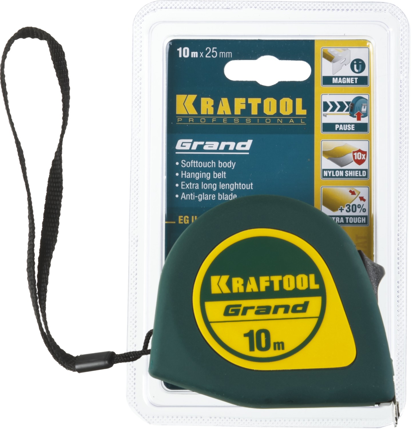 KRAFTOOL Grand, 10 м х 25 мм, рулетка (34022-10-25)