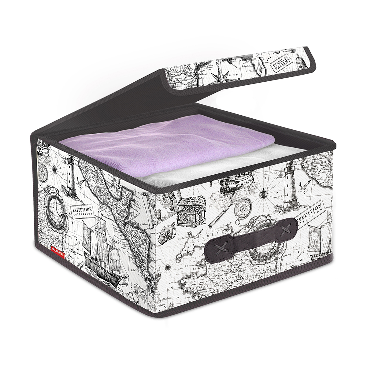 Короб для хранения "expedition" 28*30*16 см с крышкой (1/24) "valiant" ex-box-ls