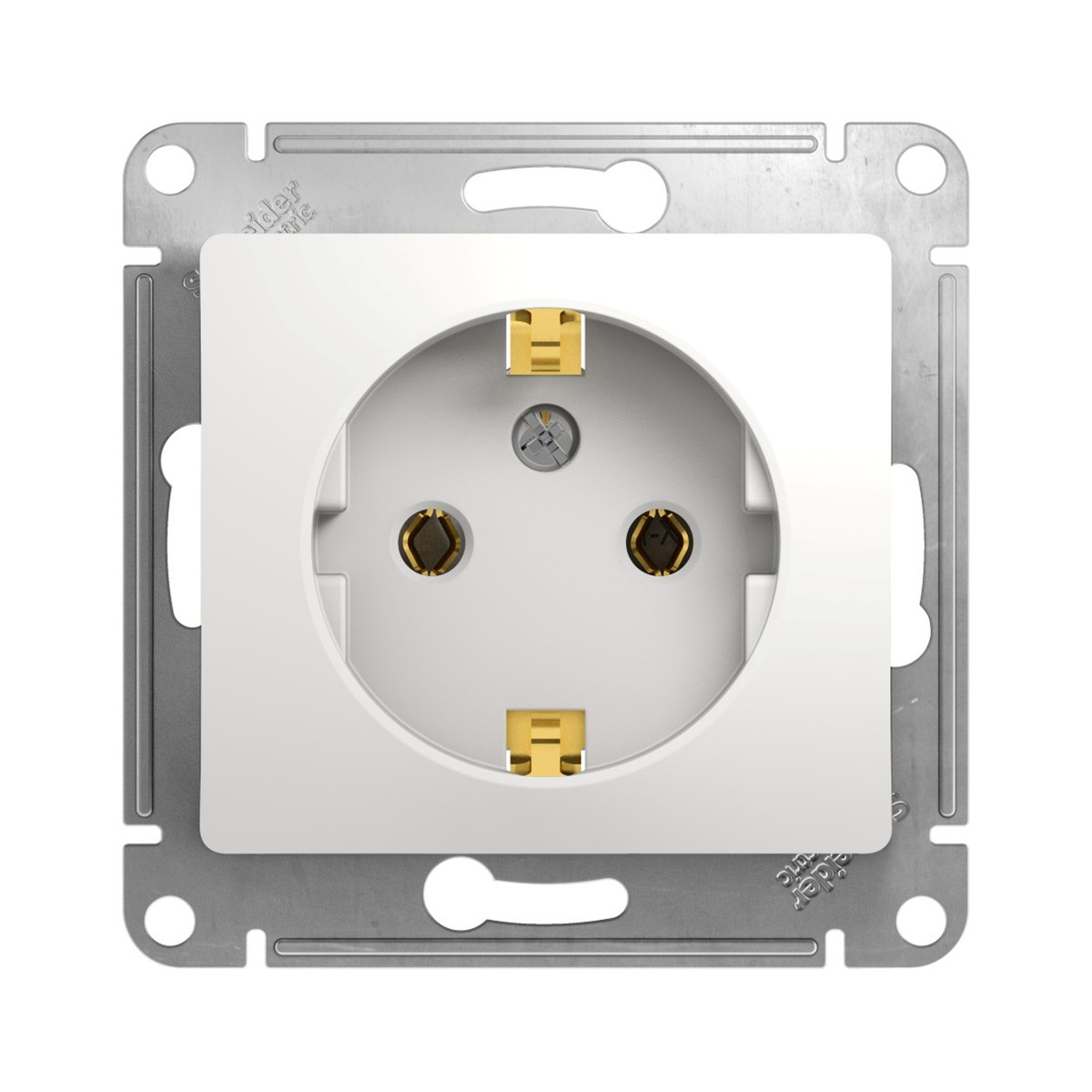 Розетка "glossa" 1 местн. с заземл. (механизм) 16а, белый (1/20/160) "schneider"
