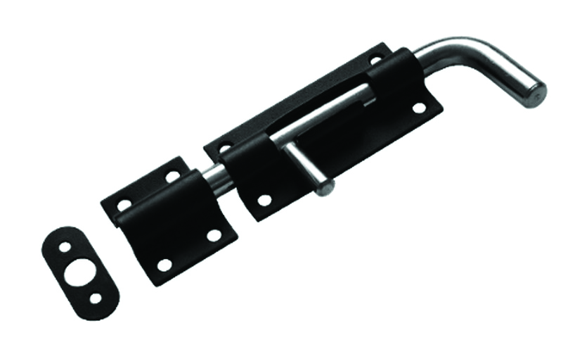 Засов гаражный зг-200 черный (10) домарт